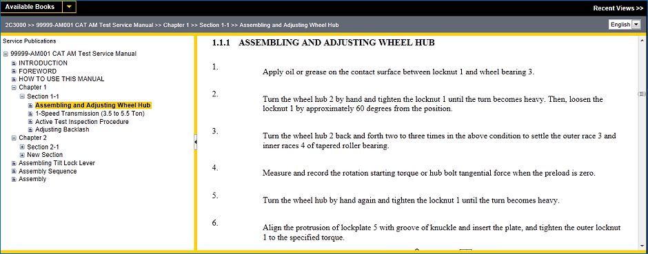 Service Manual Navigation